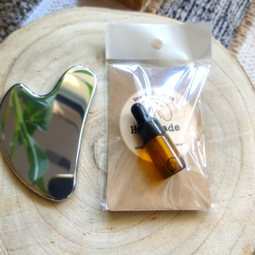 Gua Sha tool and sample of  Organic Face serum